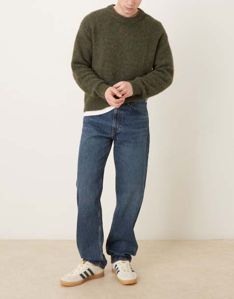 Mango Moby 100% cotton straight jean in dark blue - view 1