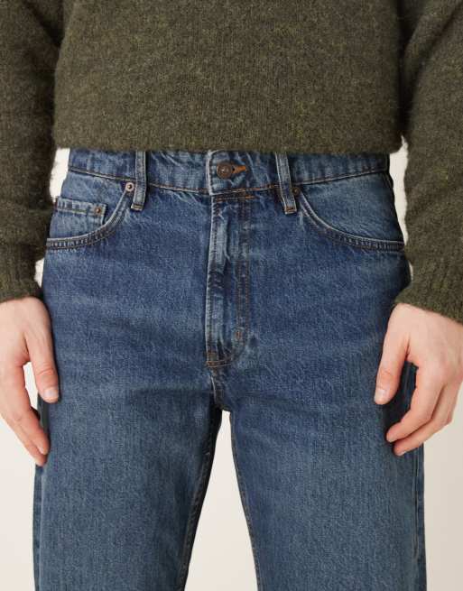 Mango Moby 100% cotton straight jean in dark blue, 5 of 5