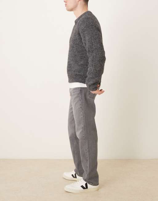 Mango Moby 100% cotton straight jean in grey, 3 of 5