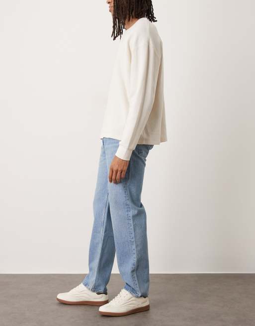 Mango Moby cotton straight jean in light blue, 3 of 5