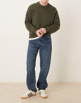 Mango - Moby - Jean droit 100 % coton - Bleu foncé