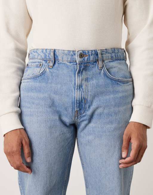 Mango - Moby - Jeans dritti in cotone azzurri, 5 di 5