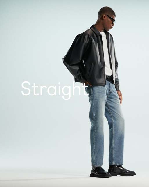 Mango – Moby – Jeans in Hellblau mit geradem, lockerem Schnitt