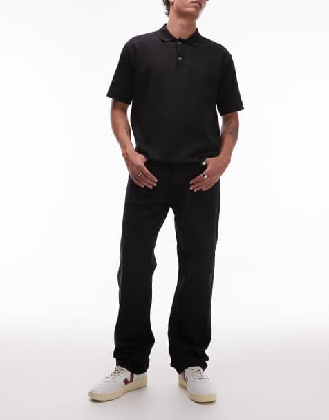 Mango – Moby – Svarta, raka, avslappnade jeans - view 1