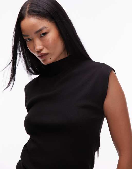 トップス MCM black mock neck knit MakeMeChic Women's Cut Out Sweater Long Sleeve Mock Neck Top