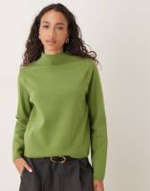 Vila roll neck knit sweater in beige
