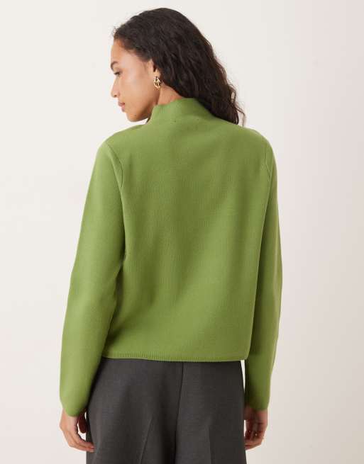 Mango mock neck sweater in green