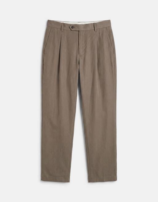 Mango modal rich pleat front tailored toruser in mushroom, 6 of 9