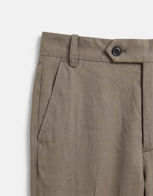 Mango modal rich pleat front tailored toruser in mushroom, 8 of 9