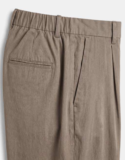 Mango modal rich pleat front tailored toruser in mushroom, 9 of 9