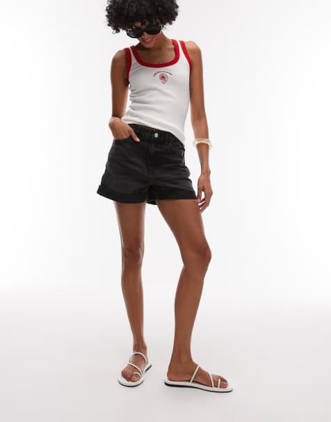 Mango - Mom denim shorts in zwart - view 1