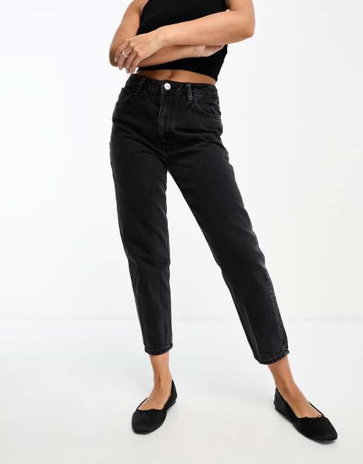 Mango cropped kick flare jeans in light blue