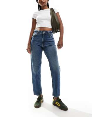 Mango - Mom-Jeans in Blau