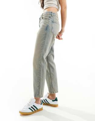 Mango - Mom-Jeans in blauer Vintage-Waschung