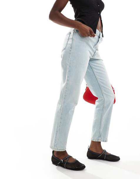 Mango - Mom jeans in lichte wassing blauw - view 1