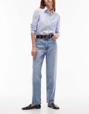 Mango - Mom-Jeans in Mittelblau