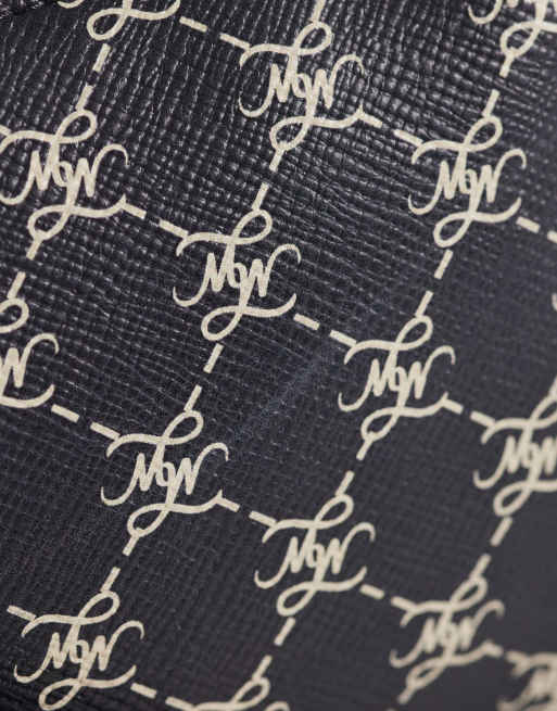 Mango monogram axelremsväska i navy, 3 av 4