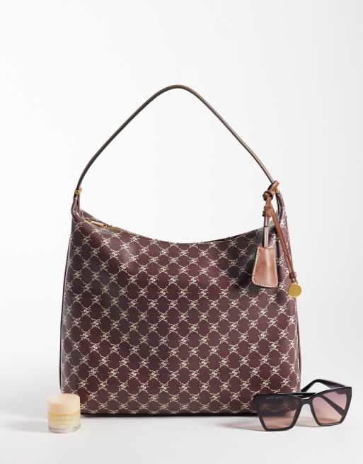 Mango monogram axelväska i burgundy, 2 av 4