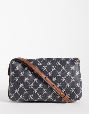 Mango Monogram Cross-body Bag In Blue