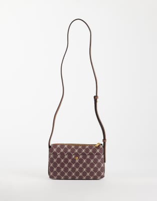 Mango Monogram Cross Body In Red