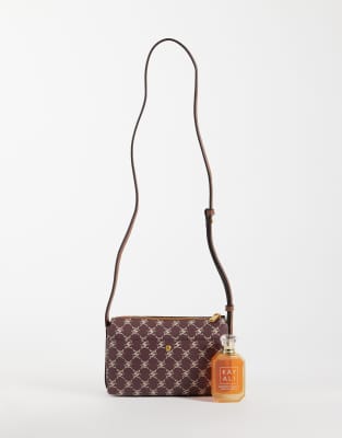 Mango Monogram Cross Body In Red