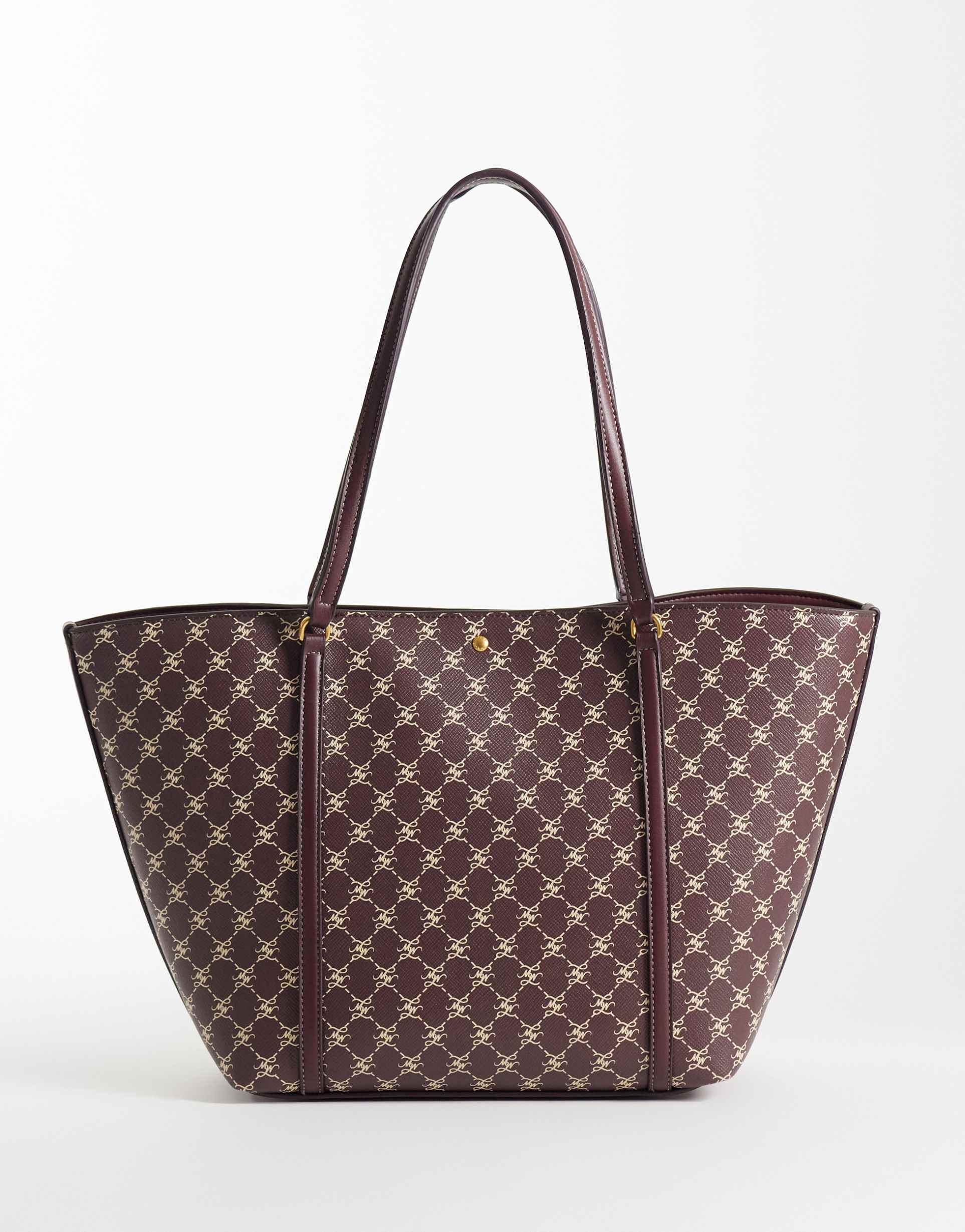 mango monogram tote bag in chocolate