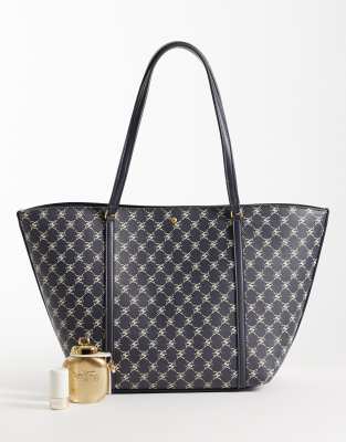 Mango Monogram Tote Bag In Navy