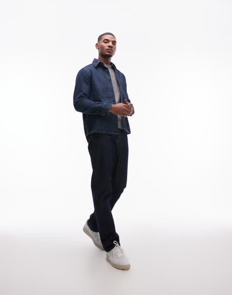 Mango – Mörkblå overshirt i denim - view 1