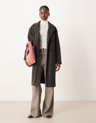 Mango – Mörkgrå, figursydd kappa | ASOS