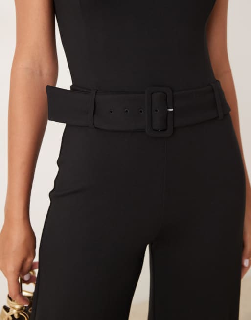 Mango - Mouwloze jumpsuit met riem in zwart, 4 van 4