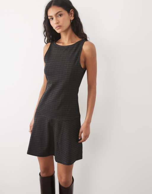Mango mouwloze mini-jurk met uitlopende rok in grijs, 3 van 4