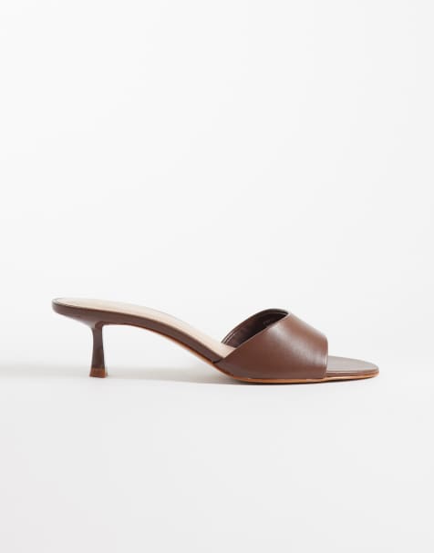Mango - Mules à talon en similicuir - Marron - view 1