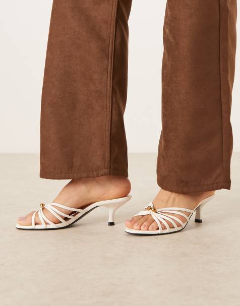 Mango - Mules à talon et brides - Blanc - view 1