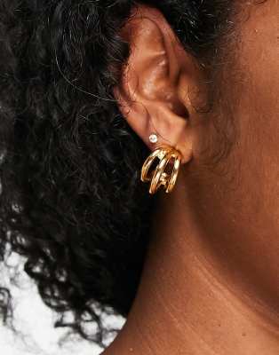multi hoop detail earrings in gold