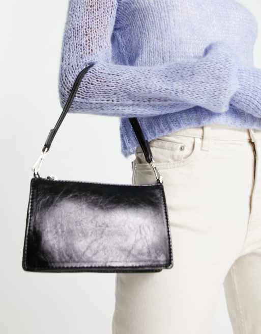 Mango muse thin shoulder bag in black ASOS