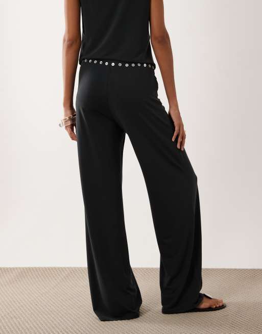 Mango Nana relaxed trouser co-ord with buttons in charcoal, 3 of 5