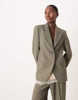 Mango - Napoli - Oversize-Blazer in Grün, Kombiteil