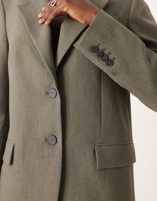 Mango – Napoli – Oversize-Blazer in Grün, Kombiteil, 4 von 4