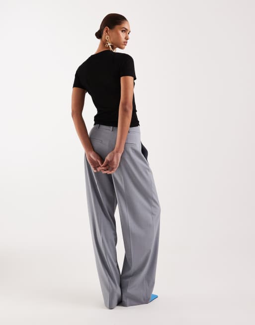 Mango - Nat - Pantaloni sartoriali bombati blu polvere in coordinato, 2 di 5