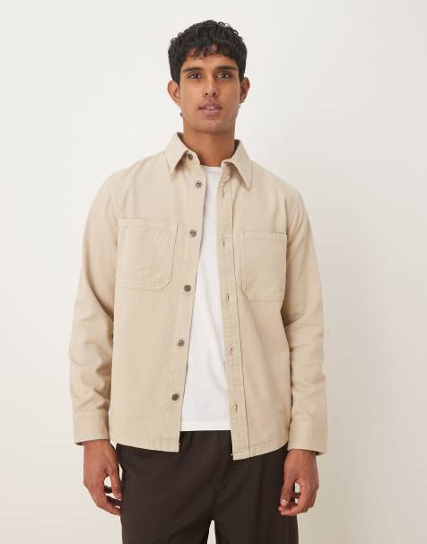 Mango – Naturvit overshirt i bomull - view 1