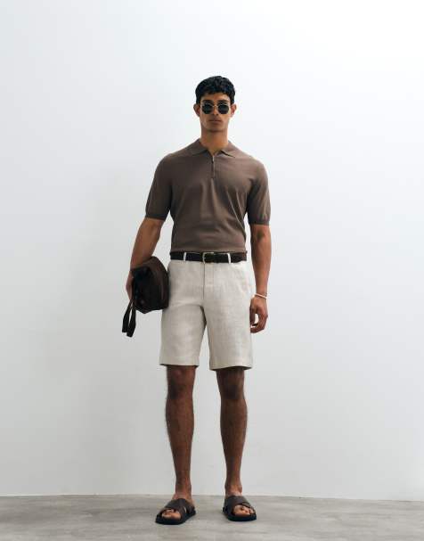 Mango – Naturvita, smala shorts i 100% linne - view 1