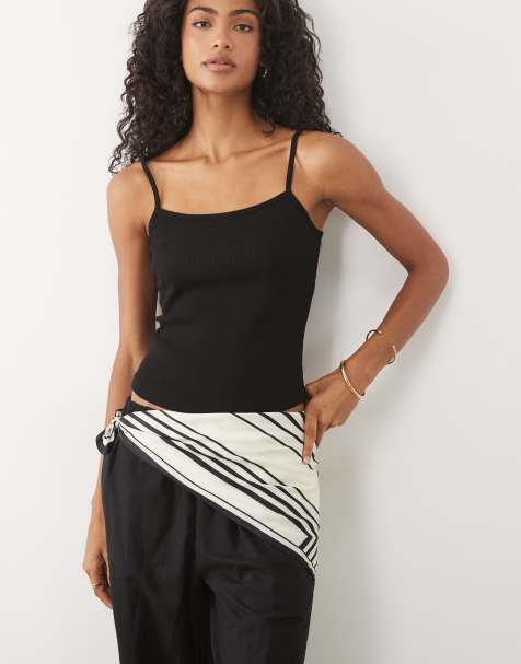 Mango neck scarf in monochrome geo print - view 1