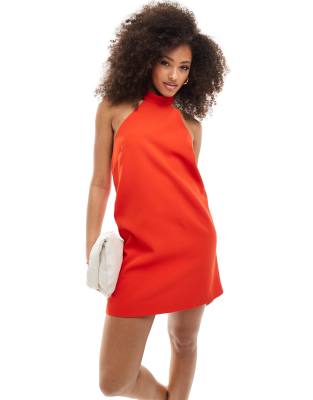 Mango - Neckholder-Kleid in Rot