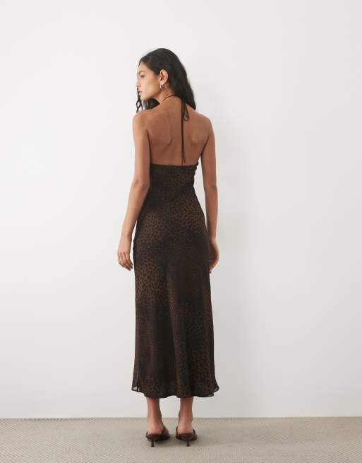 Mango Neckholder-Midikleid mit Leopardenmuster, 4 von 4