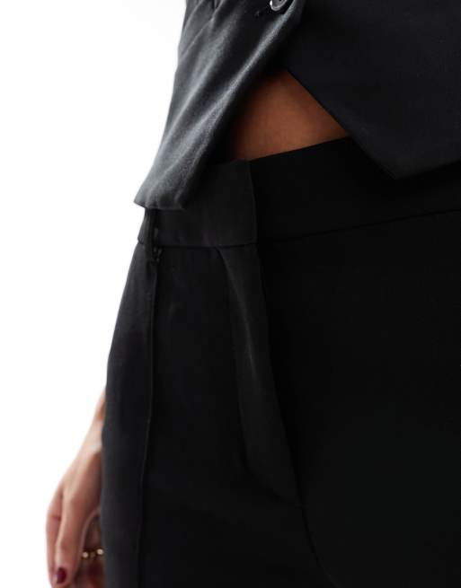 Mango - Nette flare-broek met plooitjes in zwart, 5 van 5