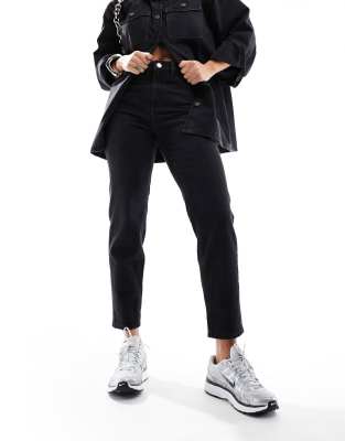Mango - New Mom - Relaxed-Fit-Jeans in Schwarz