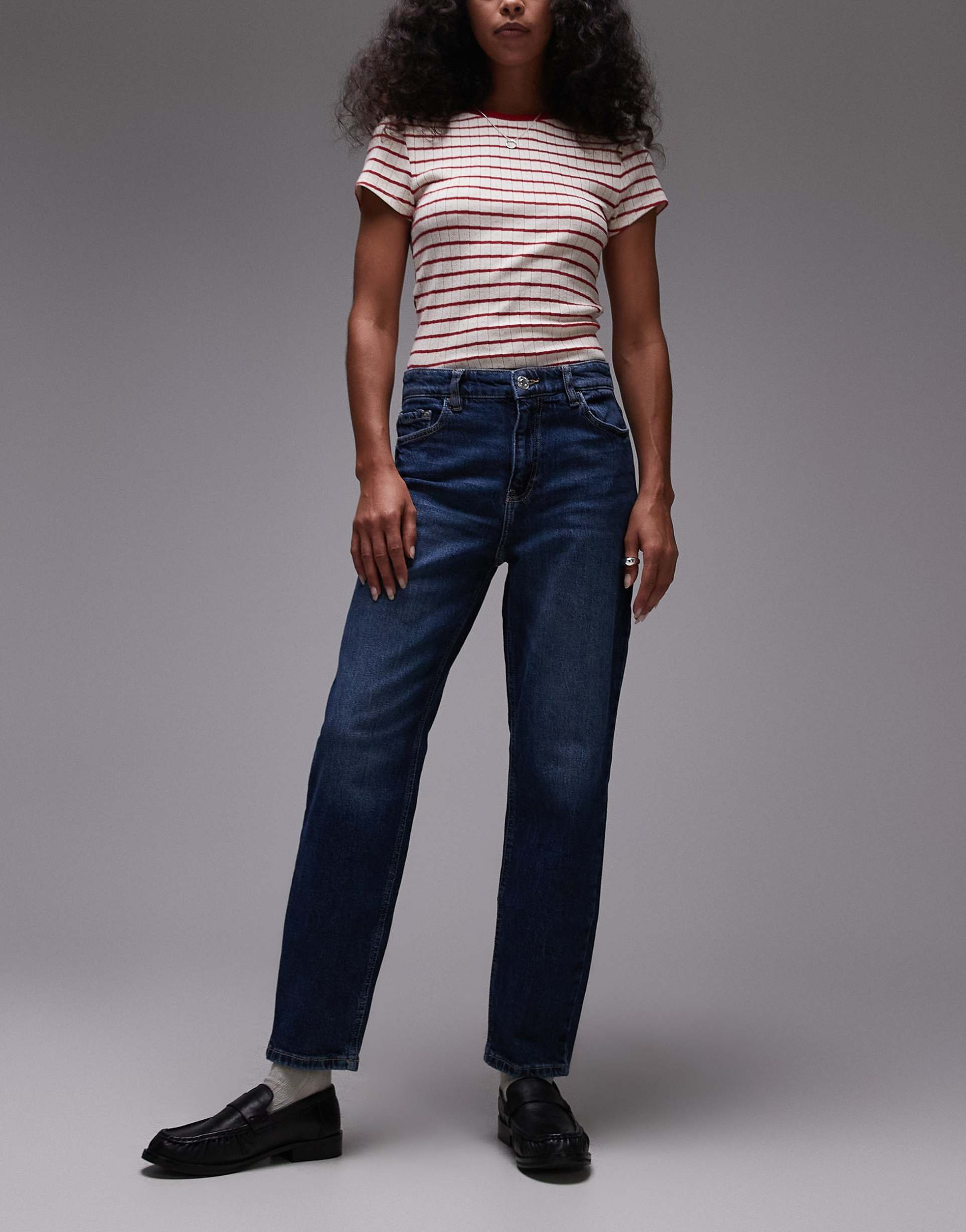 mango new mom relaxed jeans in washed blue