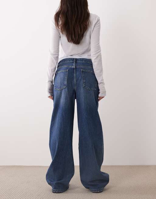 Mango - New York - Mørkeblå afslappede jeans med lige ben i 100% bomuld, 2 af 5