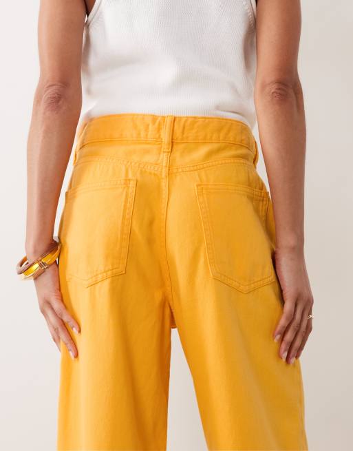 Mango – New York – Pomarańczowe jeansy z prostymi nogawkami z bawełny 100%, 5 z 5