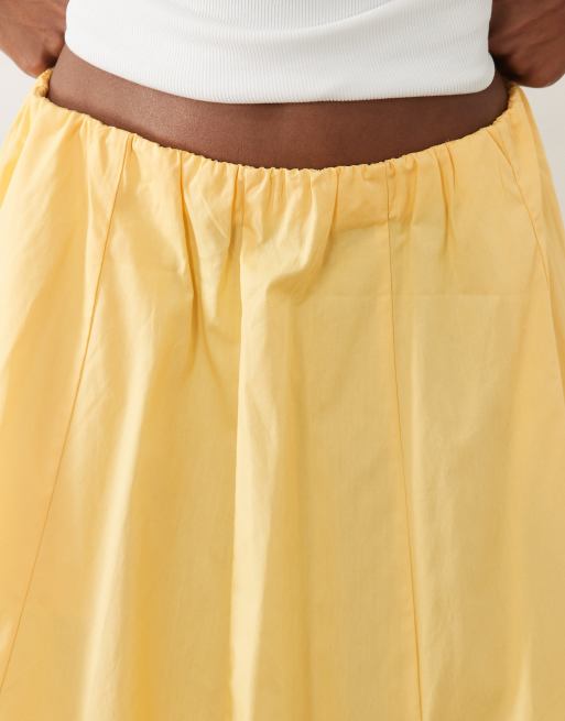 Mango – Newcreta – Kremowożółta pełna spódnica maxi z bawełny 100%, część zestawu, 3 z 5